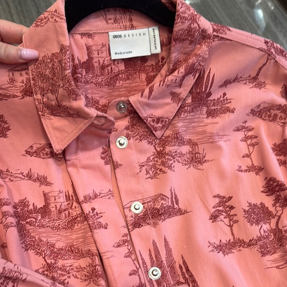 Pink ASOS Patterned Button-Up Shirt - Picture 4 of 9